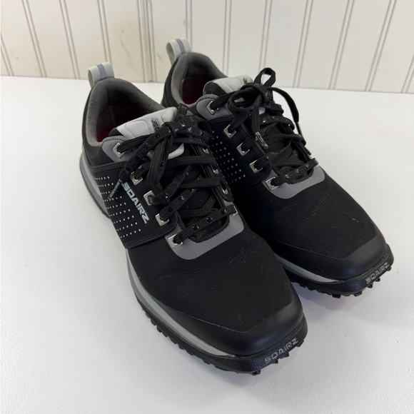 SQAIRZ Golf Shoes Mens‎ Size 7.5 Black Gray Spiked Cleats Lace Up Square Toe main image 5